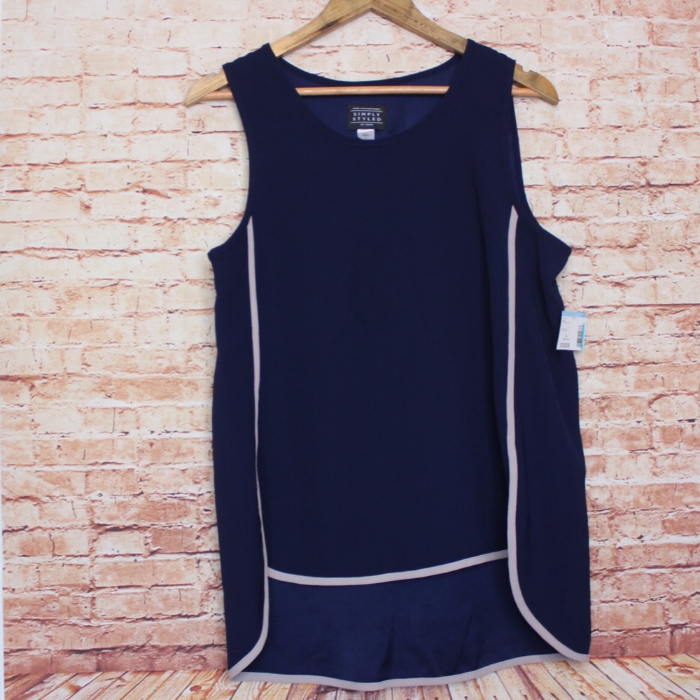 Simply Styled | Navy High/Low Tunic Tank Top Blouse